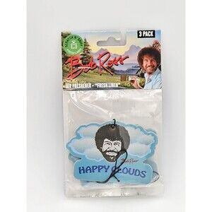 Bob Ross 3 Pack Car Air Freshener Fresh Linen Happy Clouds New